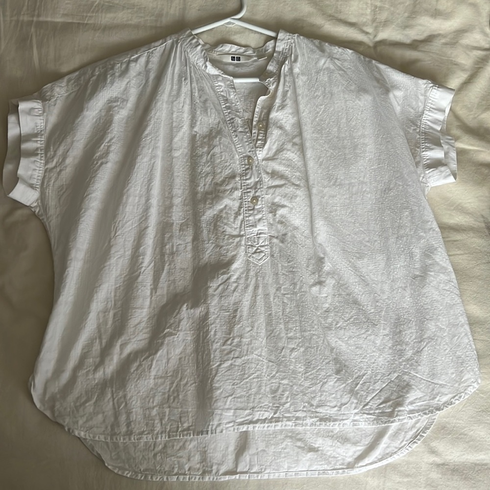 UNIQLO White Linen Shirt - Size Small